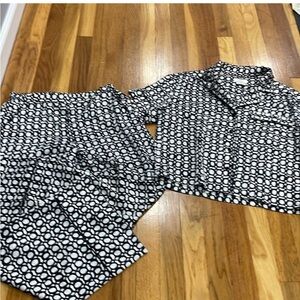 $60 Kate Spade Black and White Geometric Pajama Set xs bundle and save!